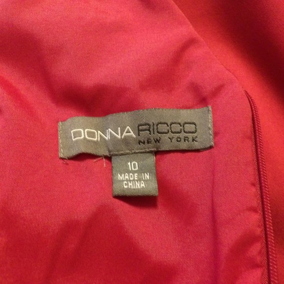 Donna Ricco New York Maroon Satin Party Dress / Size 10 - Picture 16 of 16